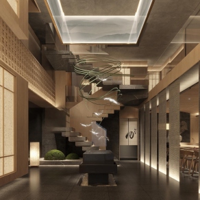 日式日韩餐厅3D模型下载